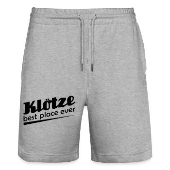 Klötze - Stadt best place ever - Stanley/Stella Unisex Bio Joggingshorts Trainer  - Grau meliert - Vorne - Nik (191cm) & Marisol (170cm)