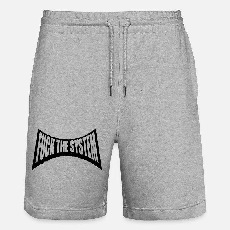 Fuck le système punk - Short de jogging bio TRAINER Stanley/Stella unisexe - gris chiné