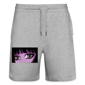 Anime Fille Vaporwave - Short de jogging bio TRAINER Stanley/Stella unisexe - gris chiné - Devant - Nik (191cm) & Marisol (170cm)