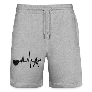 Tennis Tennis Club Raquettes de tennis Joueurs de tennis - Short de jogging bio TRAINER Stanley/Stella unisexe - gris chiné - Devant - Nik (191cm) & Marisol (170cm)