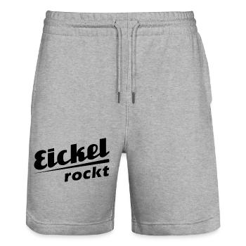 Eickel rockt - Textdesign mit Stadtnamen - Stanley/Stella Unisex Bio Joggingshorts Trainer  - Grau meliert - Vorne - Nik (191cm) & Marisol (170cm)