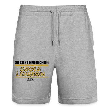 so sieht eine richtig coole Lehrerin aus black - Stanley/Stella Unisex Bio Joggingshorts Trainer  - Grau meliert - Vorne - Nik (191cm) & Marisol (170cm)
