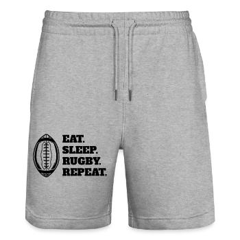 Rugby Gift Rugby Player Rugby Team Rugby Coach - Stanley/Stella Trainer Unisex Organic Jogging Shorts - heather grey - Front - Nik (191cm) & Marisol (170cm)