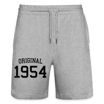 Original 1954 70. Geburtstag Männer Frauen 70 Jahre alt - Stanley/Stella Unisex Bio Joggingshorts Trainer  - Grau meliert - Vorne - Nik (191cm) & Marisol (170cm)