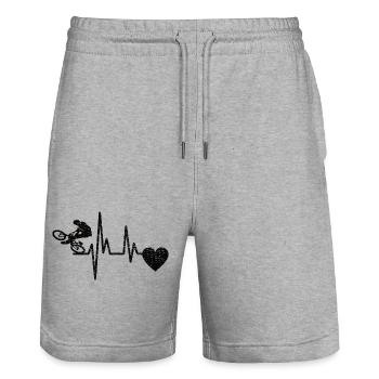 Mountain Bike Cycling Bicycle Tour Cycling - Stanley/Stella Trainer Unisex Organic Jogging Shorts - heather grey - Front - Nik (191cm) & Marisol (170cm)