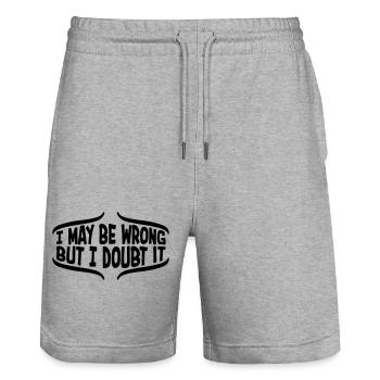 I may be wrong - Stanley/Stella Trainer Unisex Organic Jogging Shorts - heather grey - Front - Nik (191cm) & Marisol (170cm)