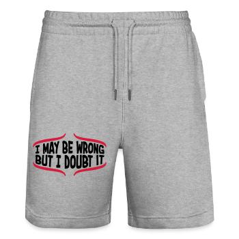 I may be wrong - Stanley/Stella Unisex Bio Joggingshorts Trainer  - Grau meliert - Vorne - Nik (191cm) & Marisol (170cm)