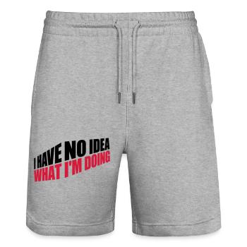 I Have No Idea - Stanley/Stella Unisex Bio Joggingshorts Trainer  - Grau meliert - Vorne - Nik (191cm) & Marisol (170cm)