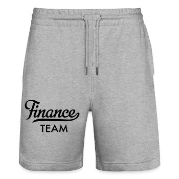 Équipe des finances - Short de jogging bio TRAINER Stanley/Stella unisexe - gris chiné - Devant - Nik (191cm) & Marisol (170cm)