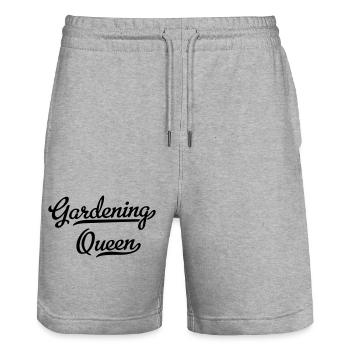 Jardinier - Short de jogging bio TRAINER Stanley/Stella unisexe - gris chiné - Devant - Nik (191cm) & Marisol (170cm)
