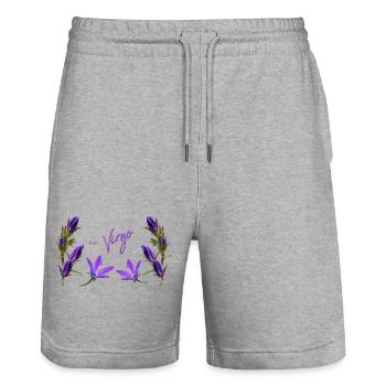 Vierge Signe du zodiaque Vierge Clocher - Short de jogging bio TRAINER Stanley/Stella unisexe - gris chiné - Devant - Nik (191cm) & Marisol (170cm)