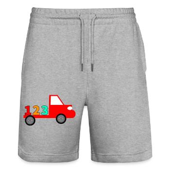 Truck - Stanley/Stella Unisex Bio Joggingshorts Trainer  - Grau meliert - Vorne - Nik (191cm) & Marisol (170cm)