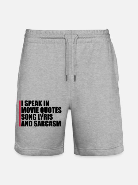 speak lyrics and sarcasm - Stanley/Stella Trainer Unisex Organic Jogging Shorts - heather grey