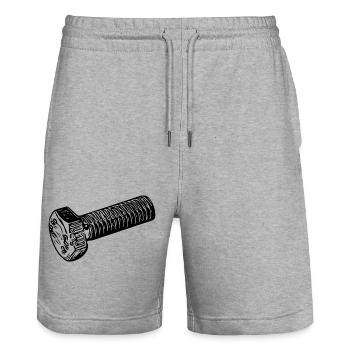 Werkstattzubehör Ersatzteil Schraube - Stanley/Stella Unisex Bio Joggingshorts Trainer  - Grau meliert - Vorne - Nik (191cm) & Marisol (170cm)