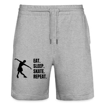 Figure skating Figure skating Ice skating - Stanley/Stella Trainer Unisex Organic Jogging Shorts - heather grey - Front - Nik (191cm) & Marisol (170cm)