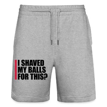 I shaved my balls - Stanley/Stella Unisex Bio Joggingshorts Trainer  - Grau meliert - Vorne - Nik (191cm) & Marisol (170cm)