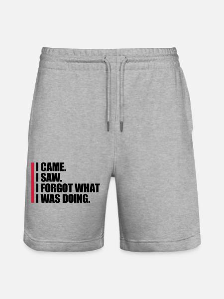 I came saw forget - Stanley/Stella Trainer Unisex Organic Jogging Shorts - heather grey