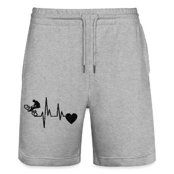Bike Cycling Mountainbike Bike Tour - Stanley/Stella Trainer Unisex Organic Jogging Shorts - heather grey - Front - Nik (191cm) & Marisol (170cm)