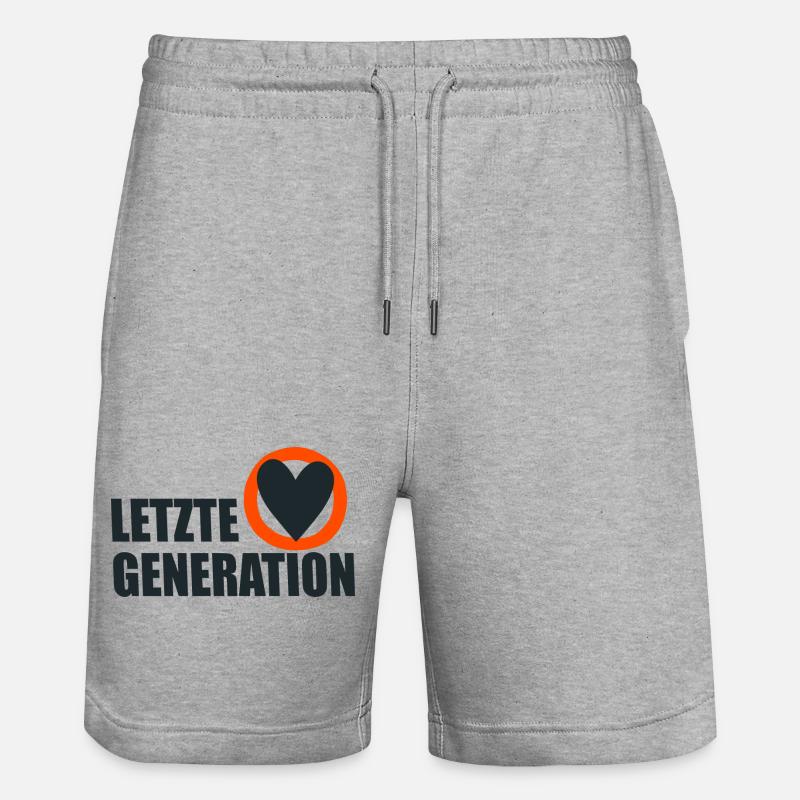 Letzte Generation - Design 4 - Stanley/Stella Unisex Bio Joggingshorts Trainer  - Grau meliert