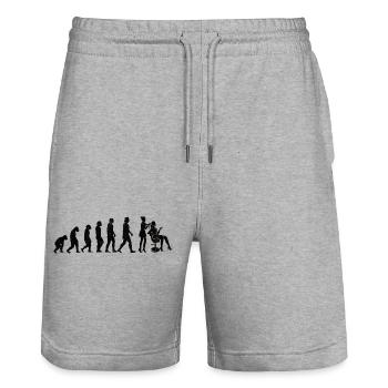 Barber Scissors Girl Hairdresser Scissors Comb Woman - Stanley/Stella Trainer Unisex Organic Jogging Shorts - heather grey - Front - Nik (191cm) & Marisol (170cm)