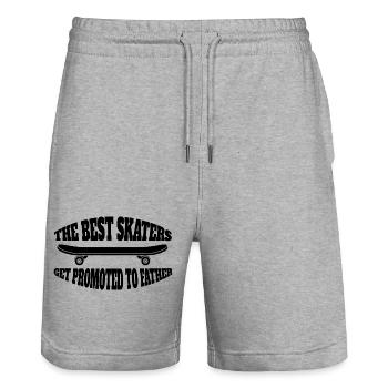 Skateboarding Longboard Skateboard Skaten Skater - Stanley/Stella Unisex Bio Joggingshorts Trainer  - Grau meliert - Vorne - Nik (191cm) & Marisol (170cm)