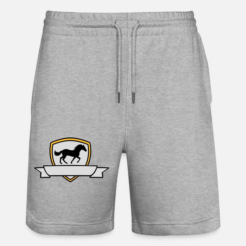 Bouclier d’armoiries du cheval Banner - Short de jogging bio TRAINER Stanley/Stella unisexe - gris chiné