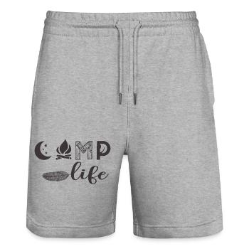 Camp live - Stanley/Stella Trainer Unisex Organic Jogging Shorts - heather grey - Front - Nik (191cm) & Marisol (170cm)