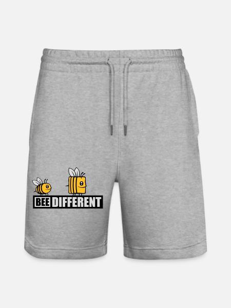 bee different saying quote - Stanley/Stella Trainer Unisex Organic Jogging Shorts - heather grey