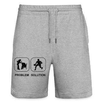 Basketball Verein Basketballer Basketballliebhaber - Stanley/Stella Unisex Bio Joggingshorts Trainer  - Grau meliert - Vorne - Nik (191cm) & Marisol (170cm)