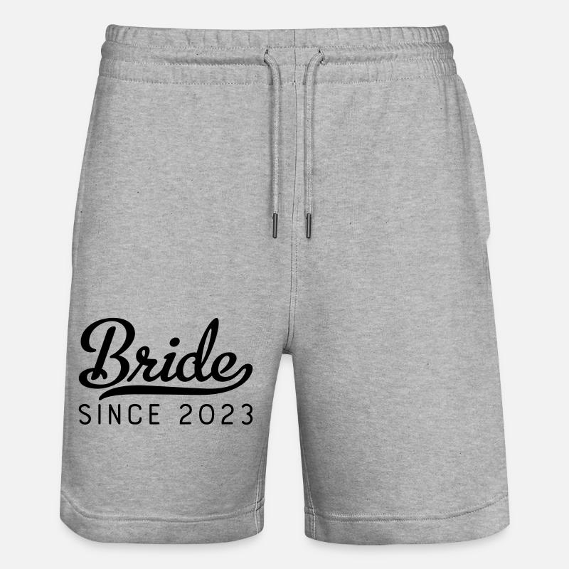 Bride since 2023 - Stanley/Stella Trainer Unisex Organic Jogging Shorts - heather grey