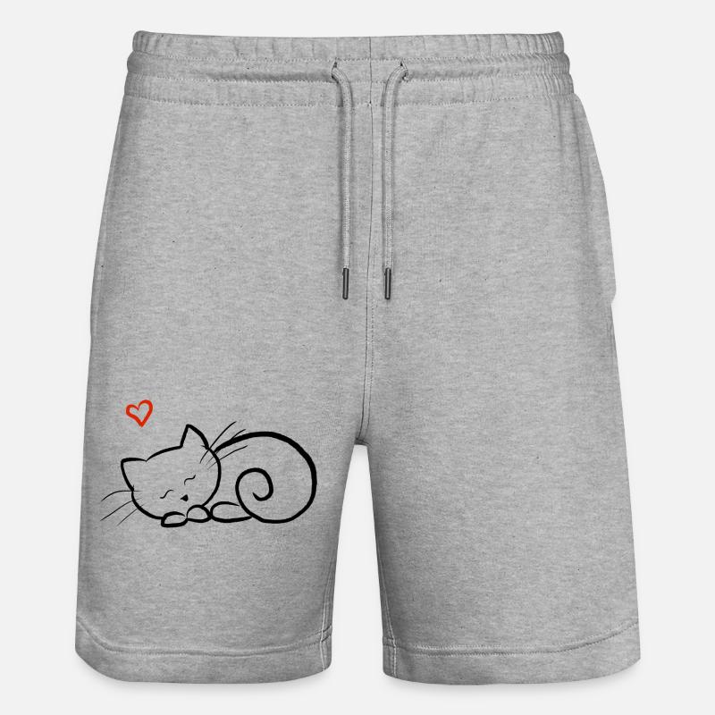 Chaton endormi - Short de jogging bio TRAINER Stanley/Stella unisexe - gris chiné