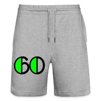 60 YEARS. 60TH ANNIVERSARY. BIRTHDAY 60 YEARS. 60 - Stanley/Stella Trainer Unisex Organic Jogging Shorts - heather grey - Front - Nik (191cm) & Marisol (170cm)