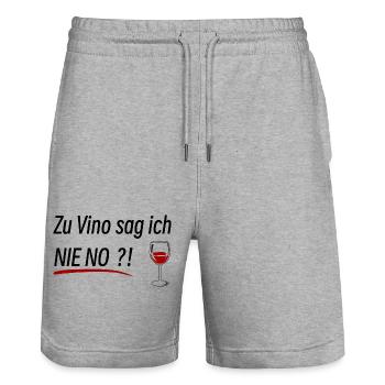 Wein Trinken Lustig - Stanley/Stella Unisex Bio Joggingshorts Trainer  - Grau meliert - Vorne - Nik (191cm) & Marisol (170cm)