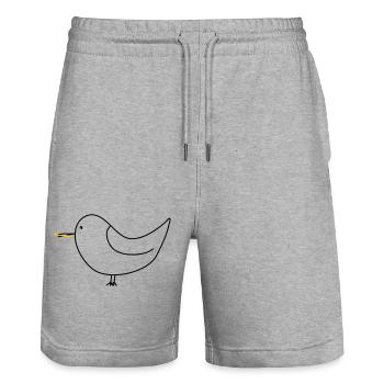 Mouette aux frites - Short de jogging bio TRAINER Stanley/Stella unisexe - gris chiné - Devant - Nik (191cm) & Marisol (170cm)