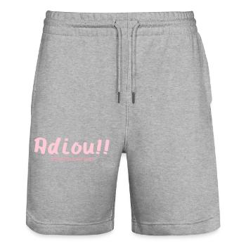 Adiou !! - Short de jogging bio TRAINER Stanley/Stella unisexe - gris chiné - Devant - Nik (191cm) & Marisol (170cm)