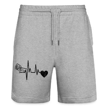 Skieur Ski Ski Design Tenue de ski - Short de jogging bio TRAINER Stanley/Stella unisexe - gris chiné - Devant - Nik (191cm) & Marisol (170cm)