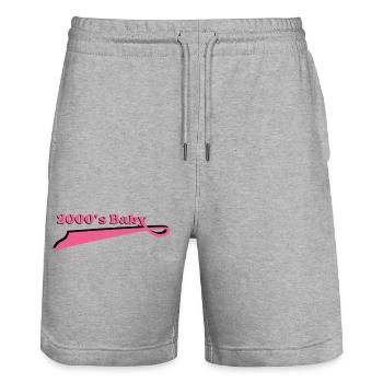 Jahr 2000 Baby - Stanley/Stella Unisex Bio Joggingshorts Trainer  - Grau meliert - Vorne - Nik (191cm) & Marisol (170cm)