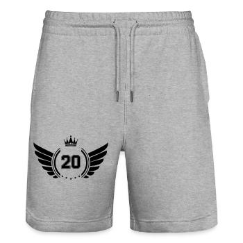 Wappen 20 - Stanley/Stella Unisex Bio Joggingshorts Trainer  - Grau meliert - Vorne - Nik (191cm) & Marisol (170cm)