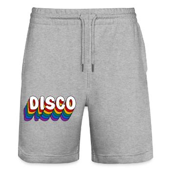 DISCO!!! - Stanley/Stella Trainer Unisex Organic Jogging Shorts - heather grey - Front - Nik (191cm) & Marisol (170cm)
