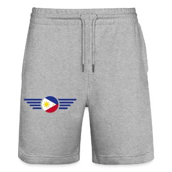 T-shirt de conception de style philippin - Short de jogging bio TRAINER Stanley/Stella unisexe - gris chiné - Devant - Nik (191cm) & Marisol (170cm)