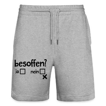 Bier Gerstensaft Alkohol Party - Stanley/Stella Unisex Bio Joggingshorts Trainer  - Grau meliert - Vorne - Nik (191cm) & Marisol (170cm)