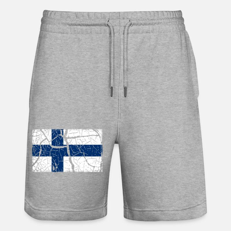 Drapeau Finlande - Short de jogging bio TRAINER Stanley/Stella unisexe - gris chiné