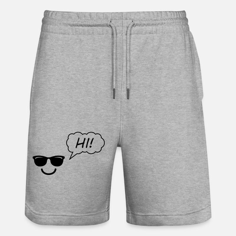 smileface Salut - Short de jogging bio TRAINER Stanley/Stella unisexe - gris chiné