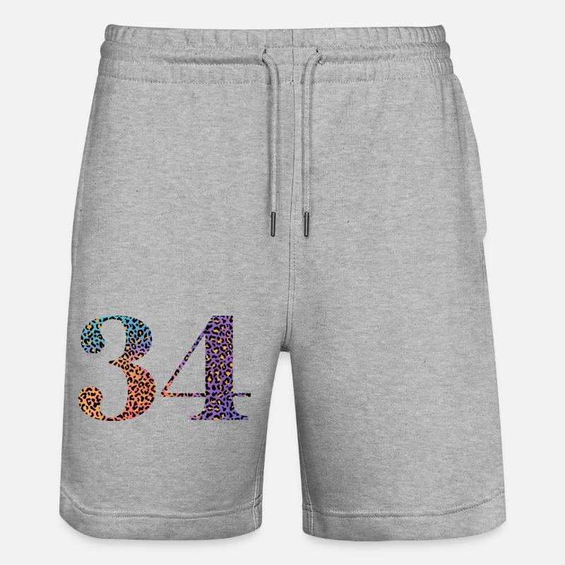 34e anniversaire léopard - Short de jogging bio TRAINER Stanley/Stella unisexe - gris chiné