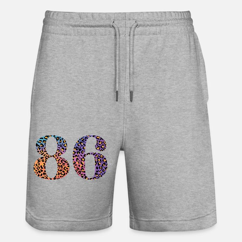 86e anniversaire léopard - Short de jogging bio TRAINER Stanley/Stella unisexe - gris chiné