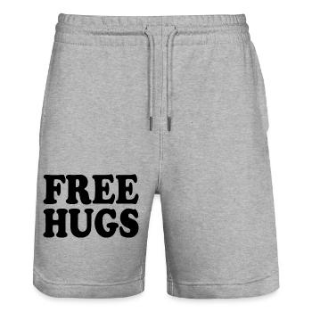 Free hugs - Stanley/Stella Unisex Bio Joggingshorts Trainer  - Grau meliert - Vorne - Nik (191cm) & Marisol (170cm)
