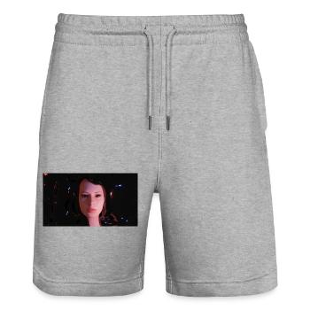 Liquid Face - Stanley/Stella Trainer Unisex Organic Jogging Shorts - heather grey - Front - Nik (191cm) & Marisol (170cm)