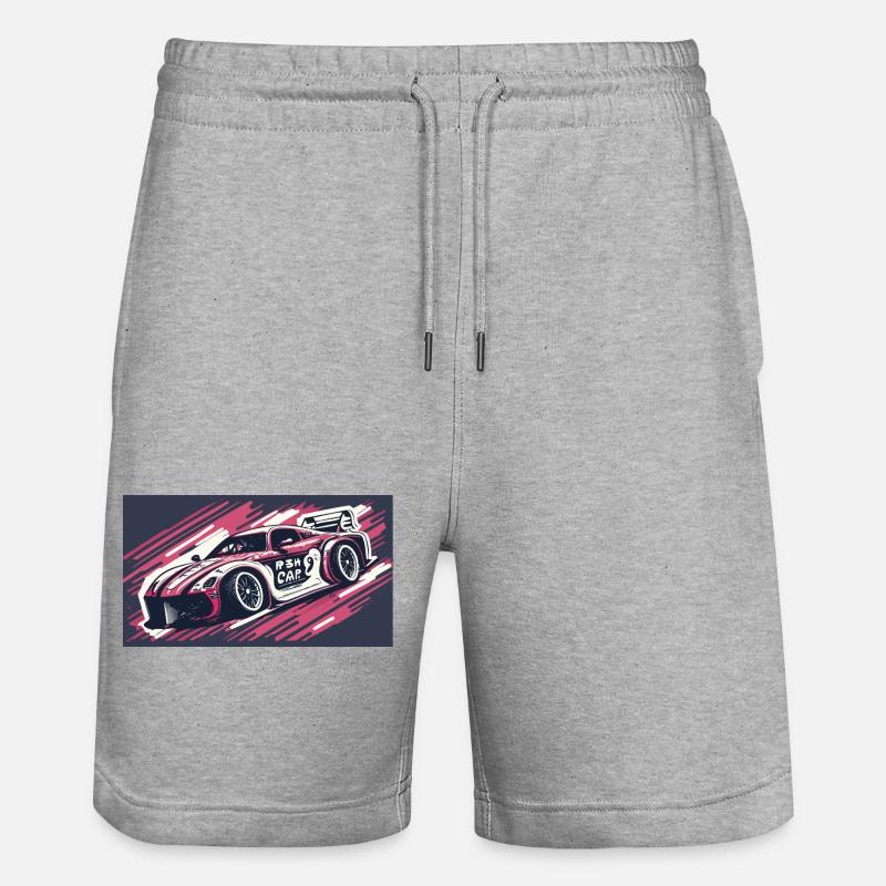 Voiture de course rose - Short de jogging bio TRAINER Stanley/Stella unisexe - gris chiné