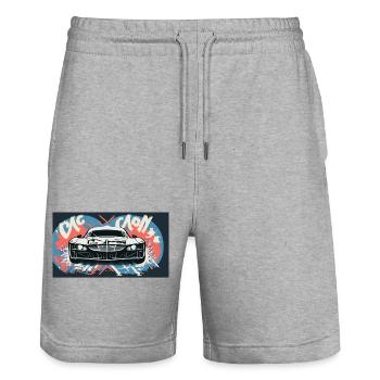 Headlights of a Racecar - Stanley/Stella Unisex Bio Joggingshorts Trainer  - Grau meliert - Vorne - Nik (191cm) & Marisol (170cm)