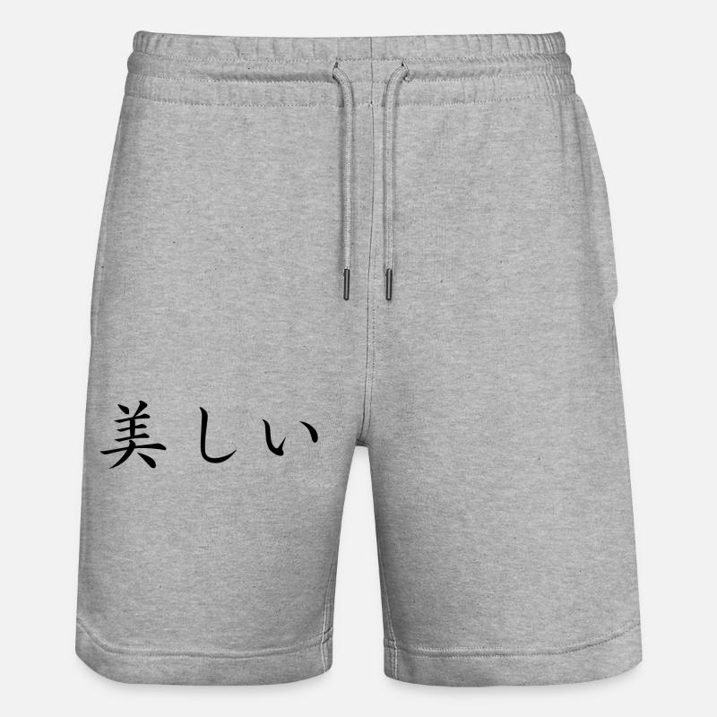 Belle - Langue japonaise - Short de jogging bio TRAINER Stanley/Stella unisexe - gris chiné